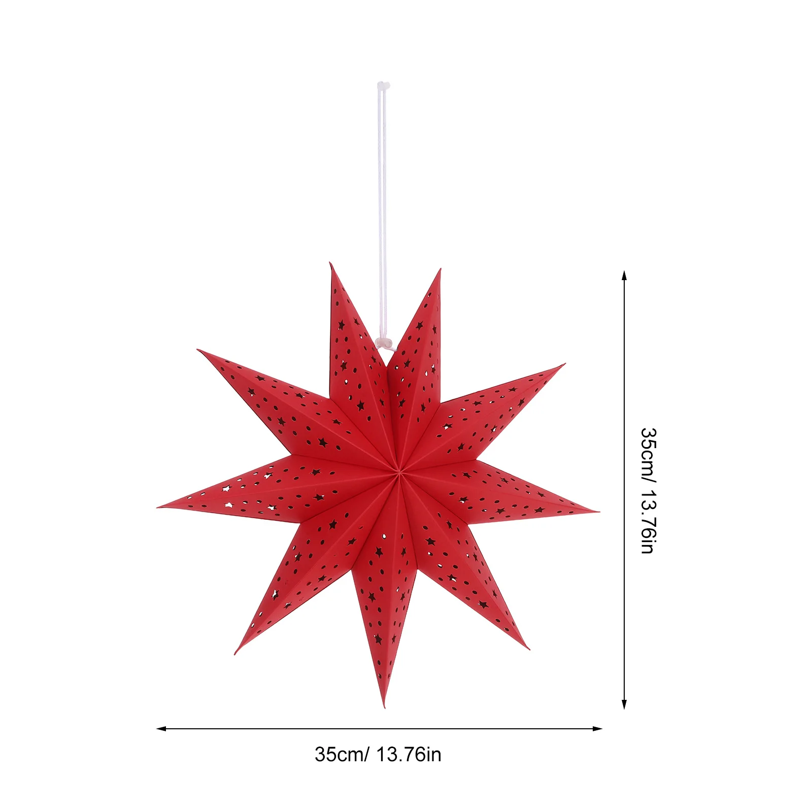 فوانيس نجمة ورقية مضيئة ثلاثية الأبعاد مكونة من 9 نقاط: غطاء مصباح معلق مجوف لعيد الميلاد وحفلات الزفاف والديكور الداخلي والخارجي،
