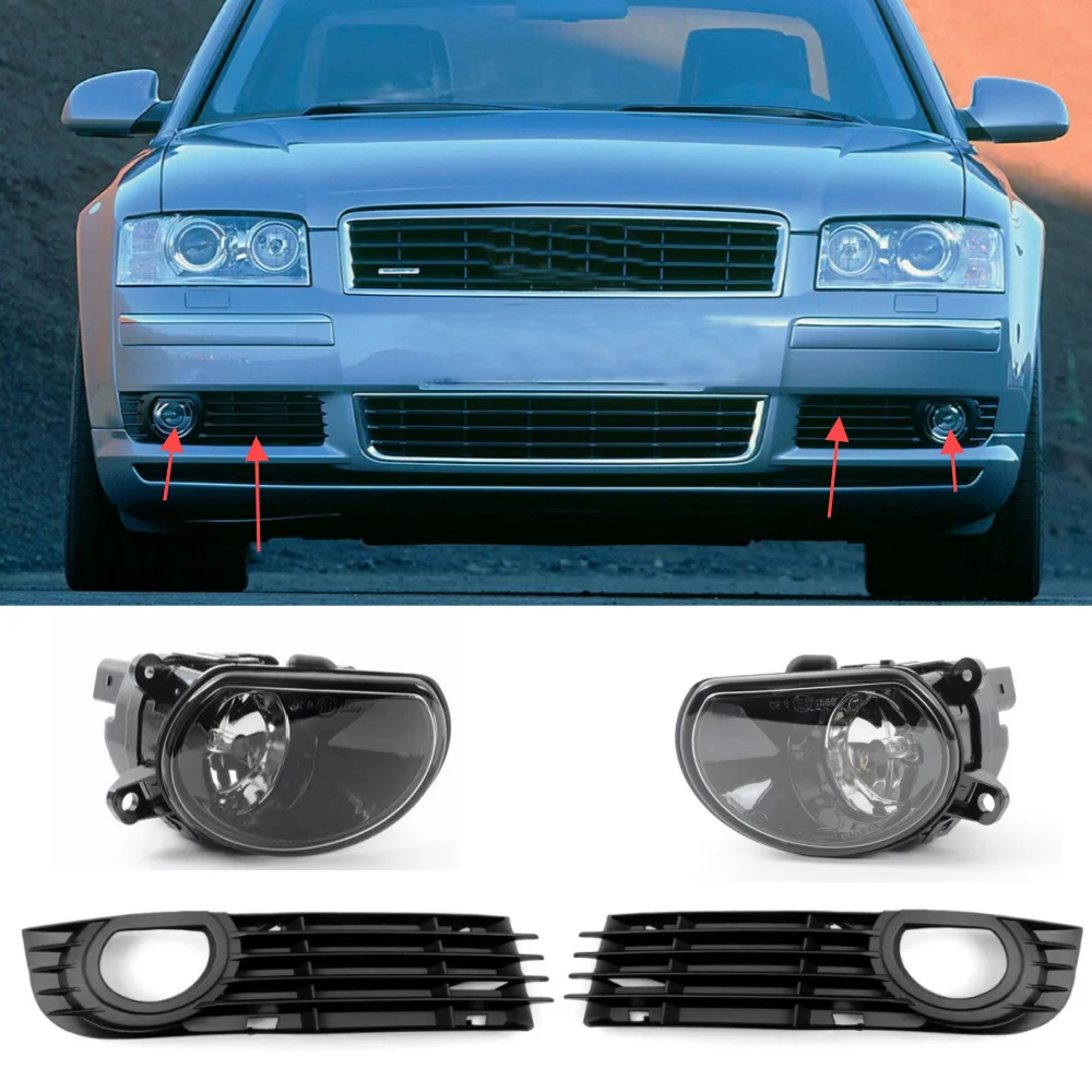 For 2005-2007 Audi A8D3 front bumper fog light frame cover anti fog car components