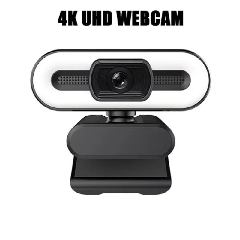 4K Ultra-Clear USB Webcam With Microphone For Desktop PC  Camera Broadcast Video Calling Conference Work Fill Light Web Cam