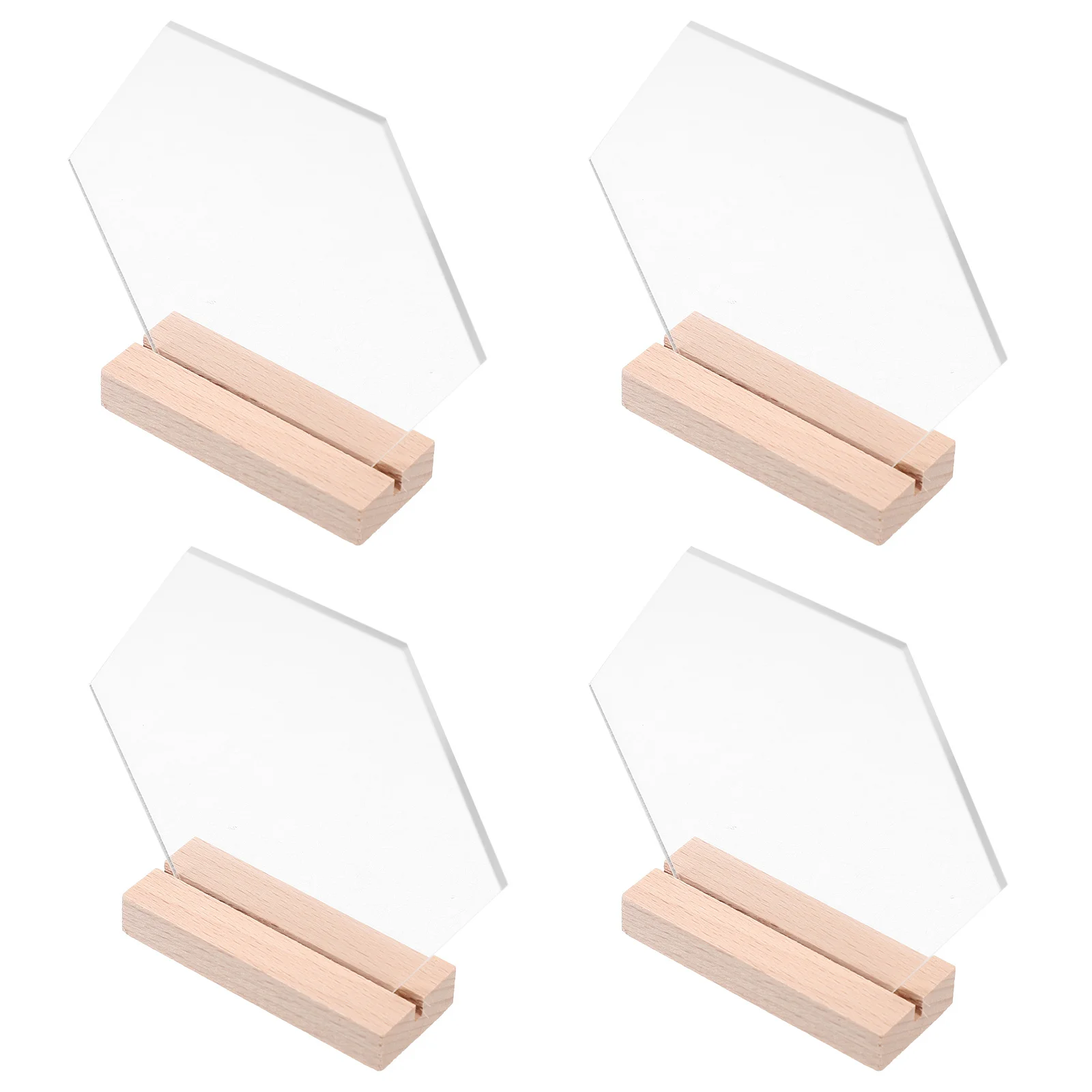 

4pcs Acrylic Signs Reusable Chalkboard Place Cards Reserved Seating Markers For Wedding Banquet Table Number Holders Decorative