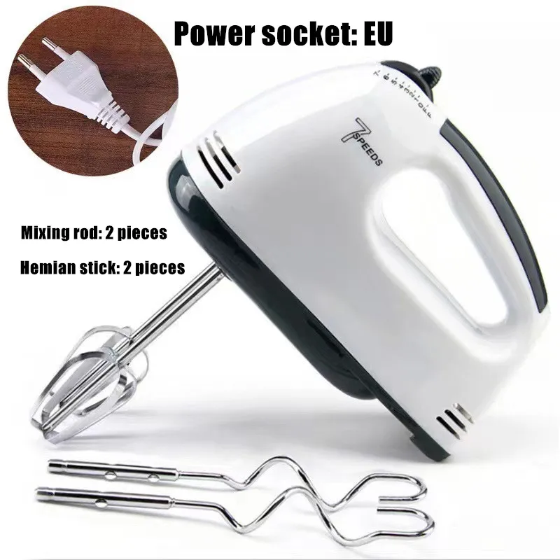 Handheld electric egg beater, household automatic mixer, egg white and cream beater, mini 7-speed white