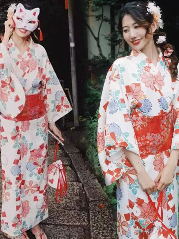 

Traditional Japanese Kimono Style Photography Costume for Girls Bathrobe Photography Shoots Ethnic Fashion Women'swear