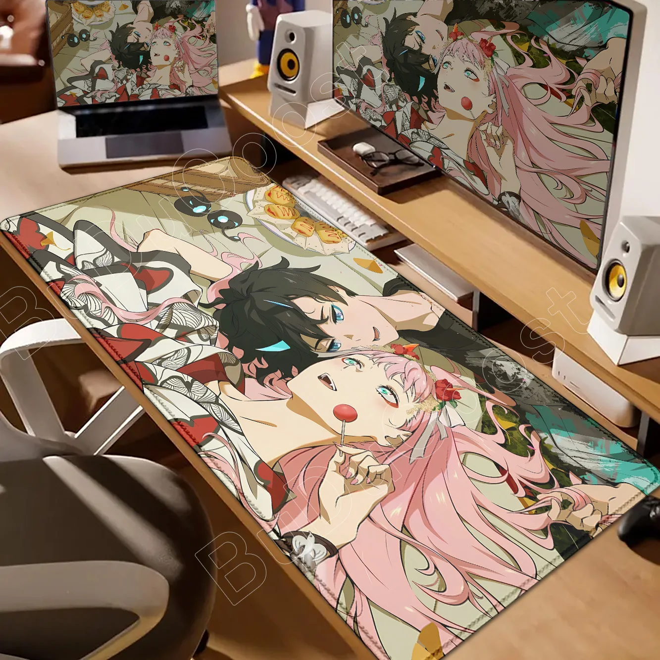 

XXL HD Print Keyboard Pad Large Size Anime Mouse Pads Darling in The FranXX 02 Gaming Table Pad 400x900mm Big Desk Mats Zero Two