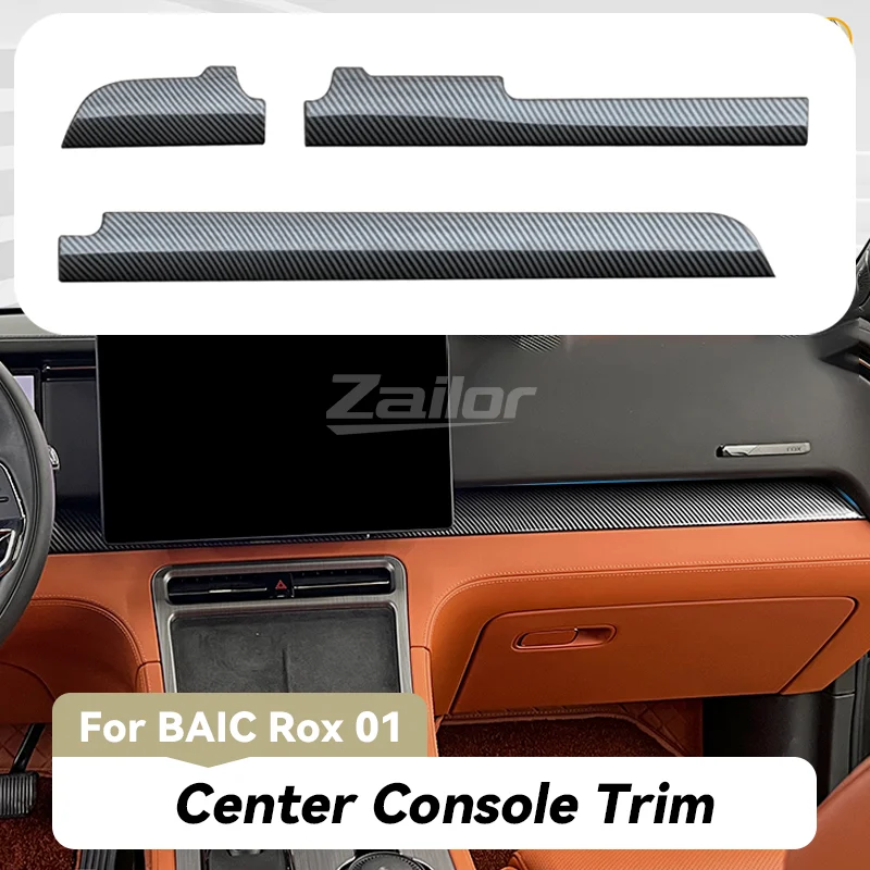 rox-01-baic-jishi-polestone-01-センターコンソールトリムカーボンファイバーパターン装飾ドアストリップパネルカーアクセサリー