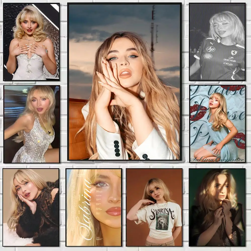 Singer S-Sabrina Carpenter Poster Self-adhesive Art Waterproof Paper Sticker Coffee House Bar Dorm Room Wall Decor