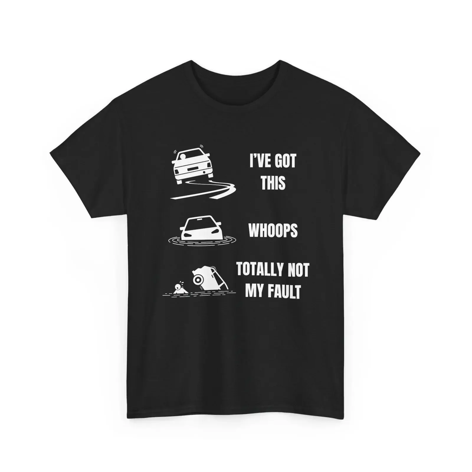 Funny Car Accident T Shirt Automotive Humor  vintage Washed Unisex Soft fashion streetwear Slightly Versatile Stretched Casual