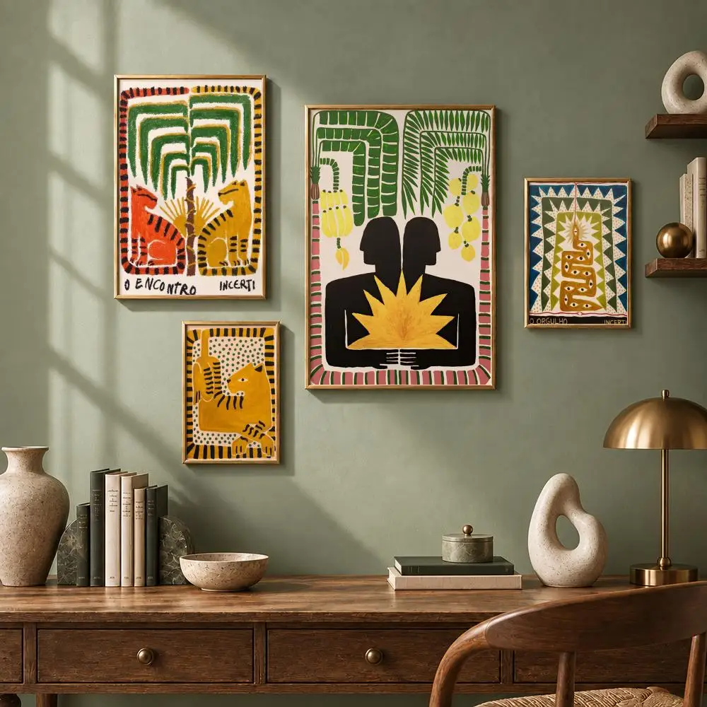 Bold Animal Tiger Poster HD Self-Adhesive No Residue After Removal Ideal for All Kinds of Wall Decor