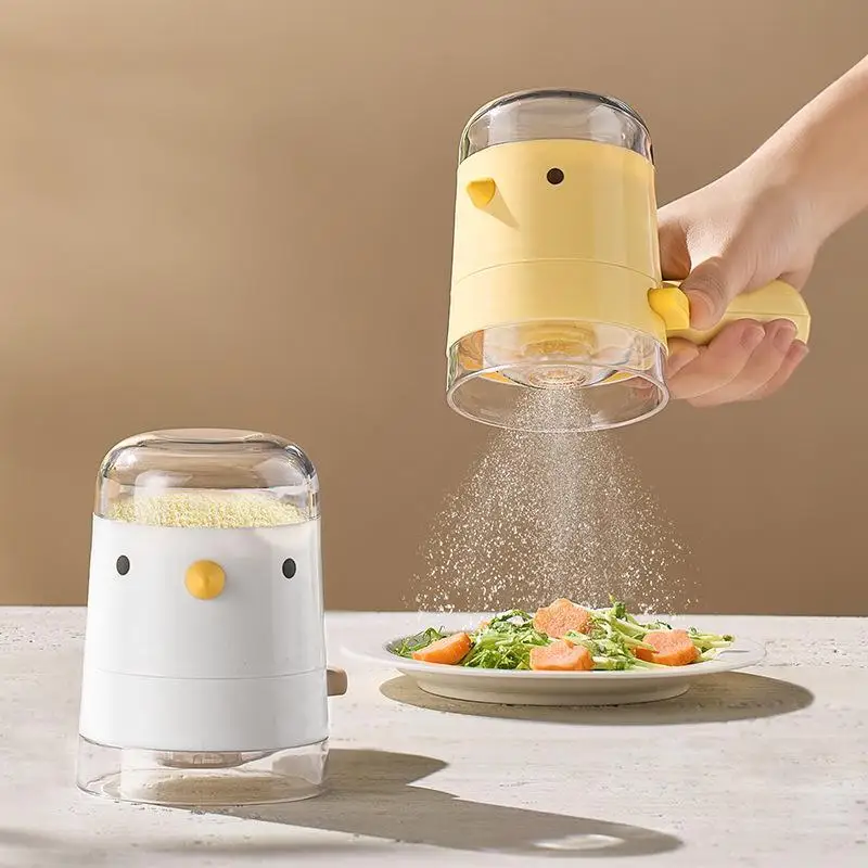 Bird-shaped Salt Bottle Cartoon Press-Type Salt Dispenser Quantitative Seasoning Bottle Dustproof Control Quantity Spice Jar
