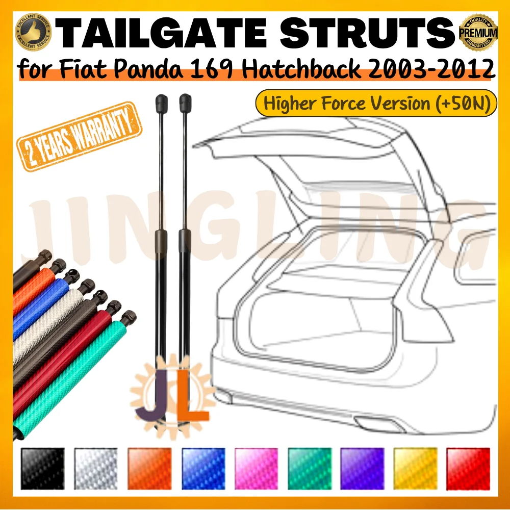 

Qty(2) Trunk Struts for Fiat Panda 169 Hatchback 2003-2012 Higher Force Version (+50N) Rear Boot Lift Supports Shock Absorbers