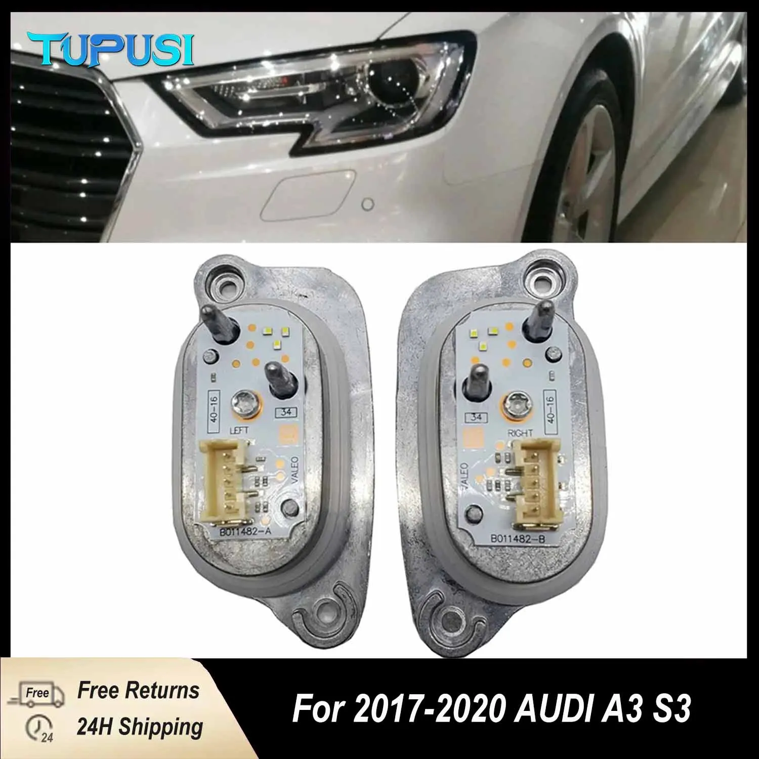 

For Audi A3 S3 2017 2018 Full LED Headlight Daytime Running Light DRL Turn Signal Diode Control Module OEM 8V0998473 8V0998474