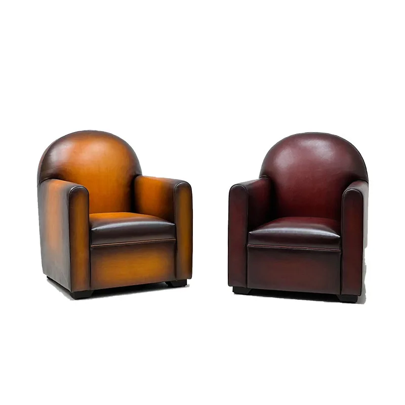 Handmade calfskin colored sofa