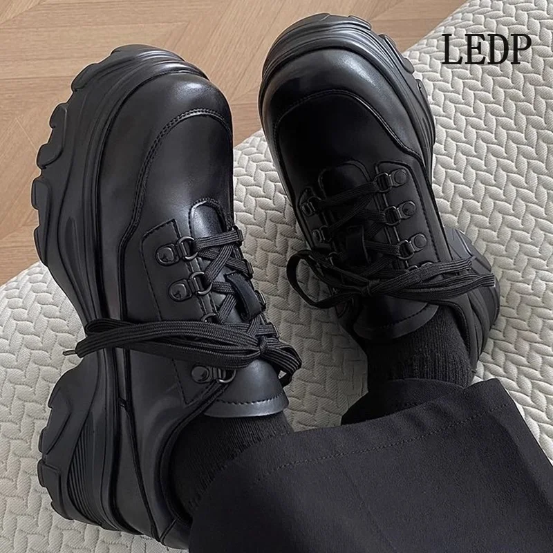 

LEDP Brand Commuter Increase Bread Handsome Boy Daddy Shoes Thick Sole Casual Big Head Sports Outdoor Hiking Shoes