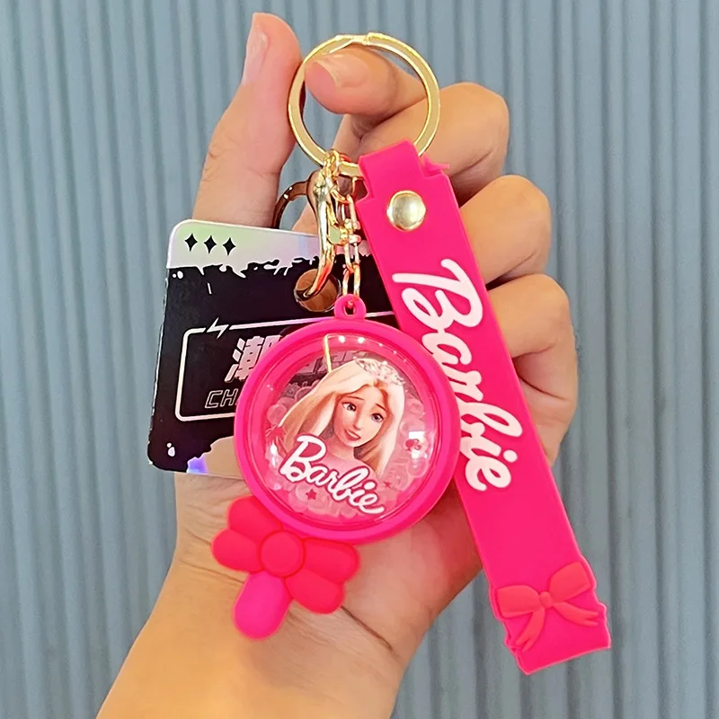 New Barbie Lollipop Aromatherapy Pendant Acrylic Keychain Pendant Doll Pink Cute Car Keychain Anime Kawaii Cartoon Model Keyring