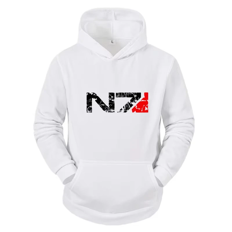 Autumn And Winter New Men's Casual Pullover Sports Hoodie Letter N7 Printed Daily Simple Style Fashionable Clothing