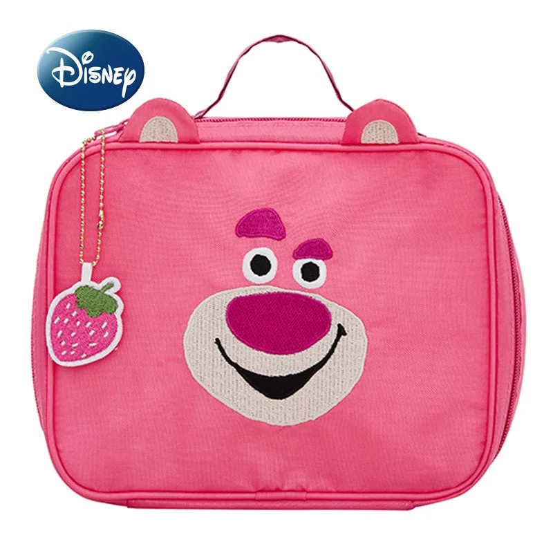 

Disney Strawberry Bear New Cosmetic Bag Cartoon Storage Portable Cosmetic Bag Large-capacity Multi-functional Travel Wash Bag