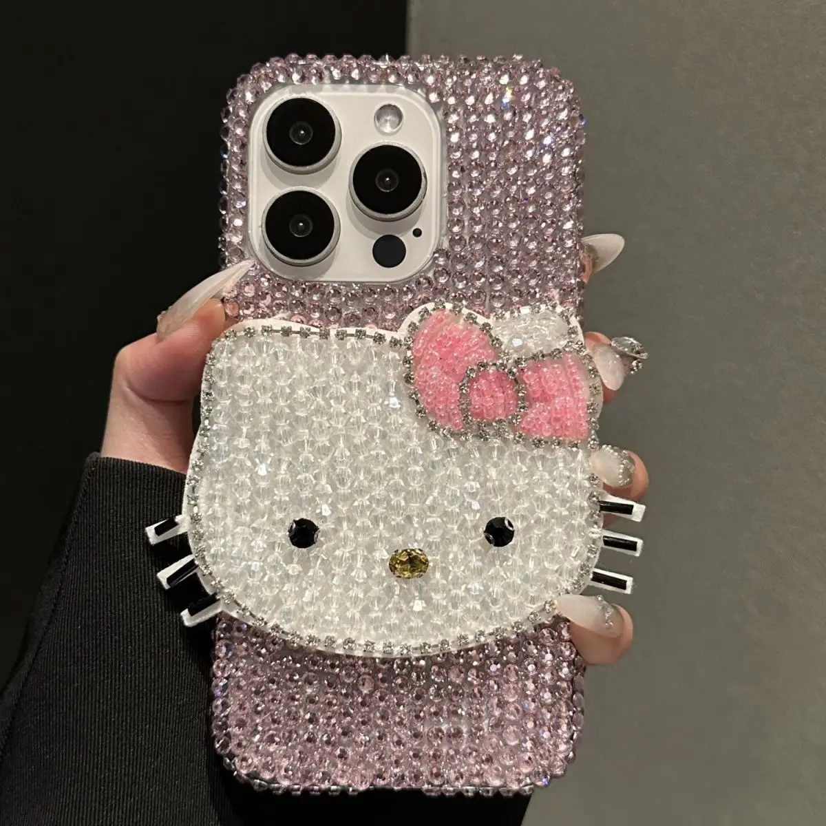 Hello Kittys Phone Case Rhinestone Kt Cat Apple 15 Promax Phone Case Applicable To Apple 14 13 12 Girl Phone Case Anti-Fall Gift