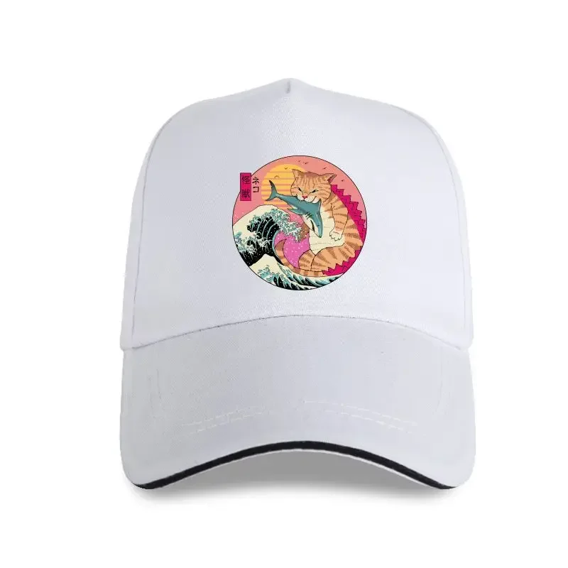 Surf cat Japanese Printed Funny Men/Women Anime Oversized Clothes Funny Baseball cap for Men Tops 2021