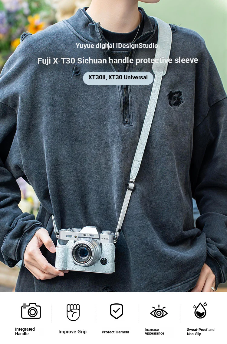 New Camera Protective Case for Fujifilm XT30III/XT30II/XT30 Grip Protective Cover Camera Bag Shoulder Strap Drop-Proof