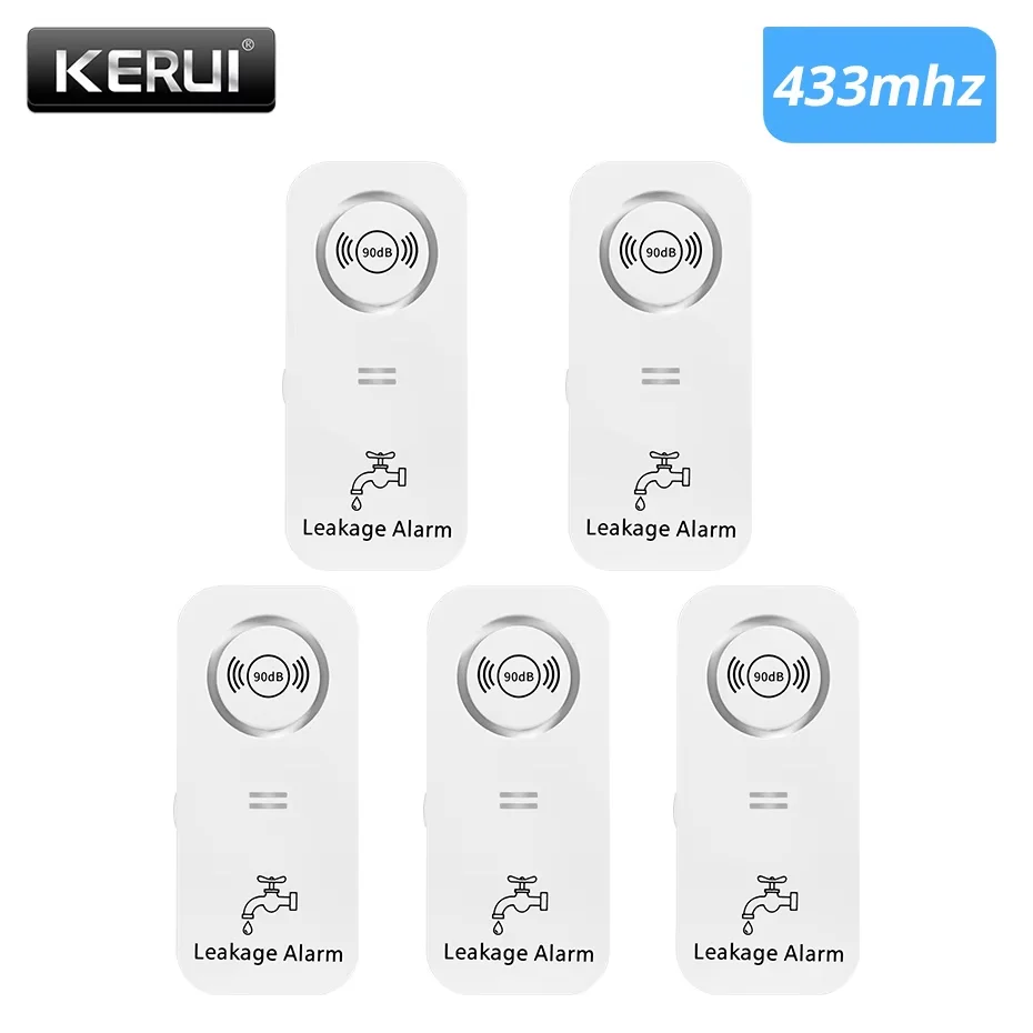 

KERUI Water Leak Detector Alarm Home Security Overflow Sensor Sensitive Leak and Drip Alert with 90db Loud for Kitchen Bathroom