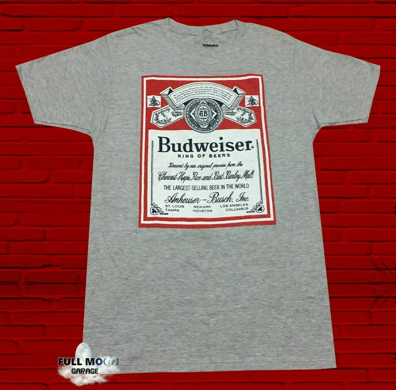 New Budweiser Beer Bud Classic Logo Men'S Vintage T-Shirt