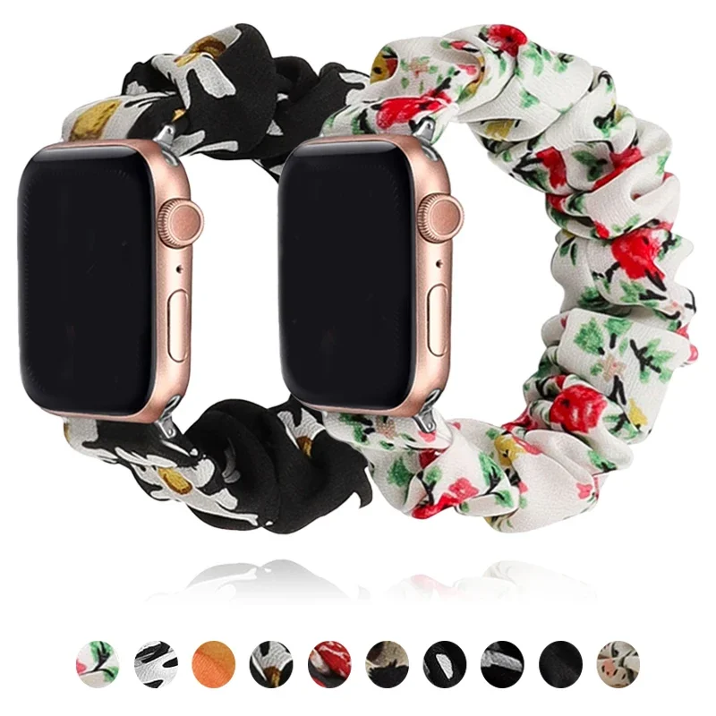 Scrunchie Strap for Apple watch band 44mm 40mm 46 42mm 45 41mm ultra 49mm Loop watchband bracelet iWatch series 10 9 8 7 6 SE 5