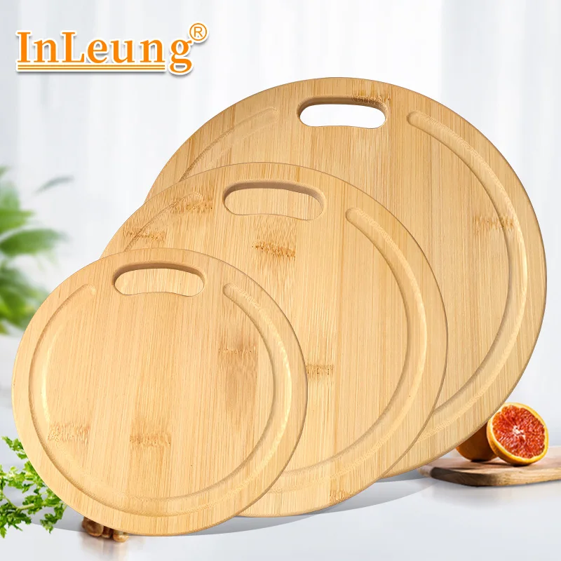 Tabla de Cortar de Bambú Natural Antimoho para Cortar Carne, Verduras y Frutas, Tabla de Cortar Multiusos de Bambú Grueso