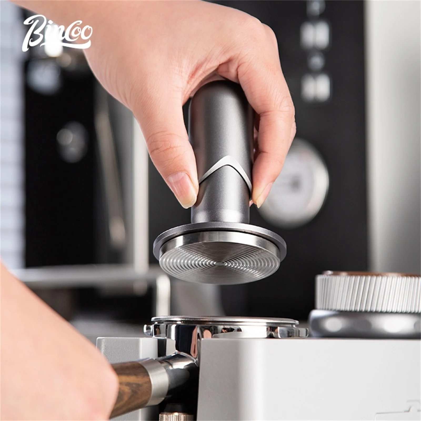 BINCOO Constant Pressure Coffee Tamper 30lb 51mm 58mm Espresso Ripple Tampers with Calibrated Spring Loaded Italian Barista Tool