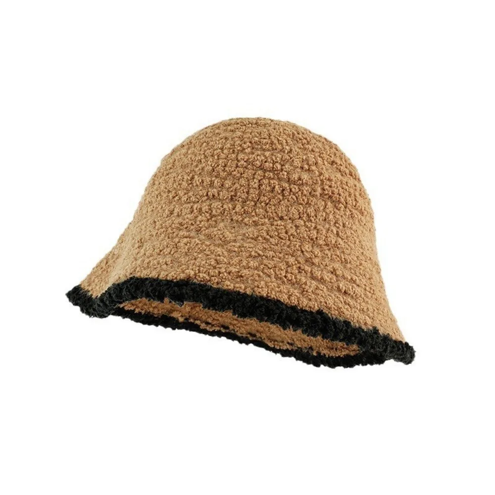 Handmade Plush Fisherman Hat Sweet Face Revealing Small Sun Protection Bucket Hat Windproof Foldable Basin Hat Travel