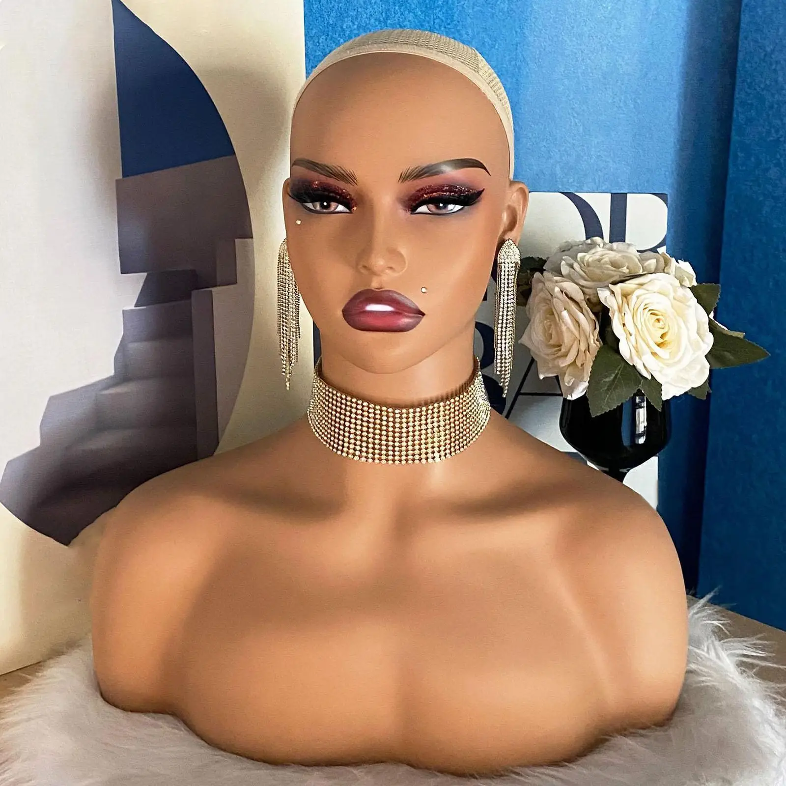 

Female Mannequin Head Wig Stand Barber Shop Multipurpose Mannequin Display Wig Head for Necklace Beauty Salon Glasses Jewelry