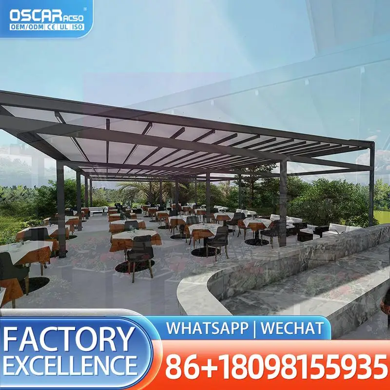 3x3 3x4 3x5 3x6 4x3 4x4 4x6 6x3 6x4 Modern Designs Swimming Pool Electric Pergola Roof Side Sun Screen Retractable Canopy Pergol view 3