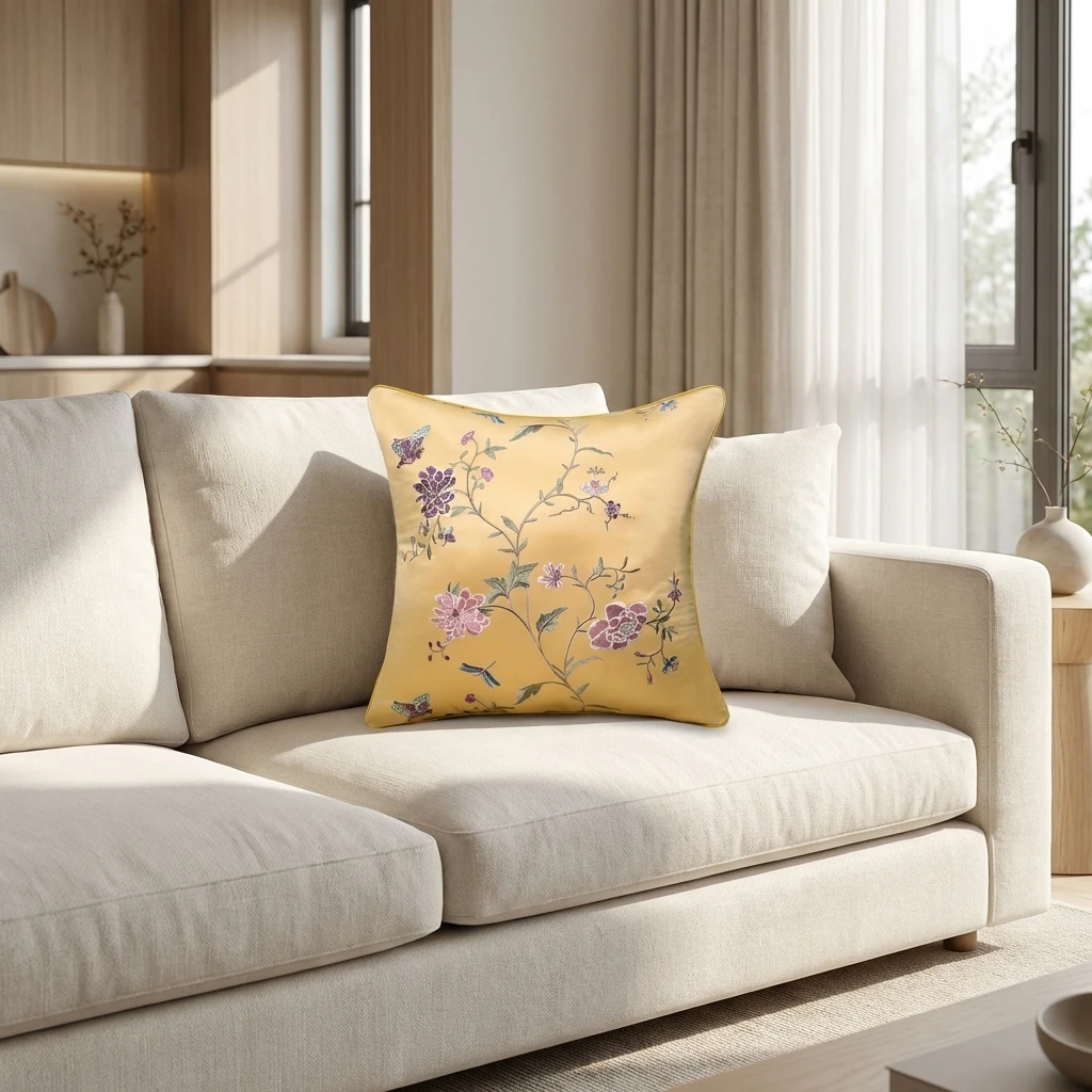 Chinese Style Flowers Embroidery Cushion Cover 30x50 45x45 40x60 50x50 60x60cm Pillow Case for Sofa Bed Living Room Home Decor