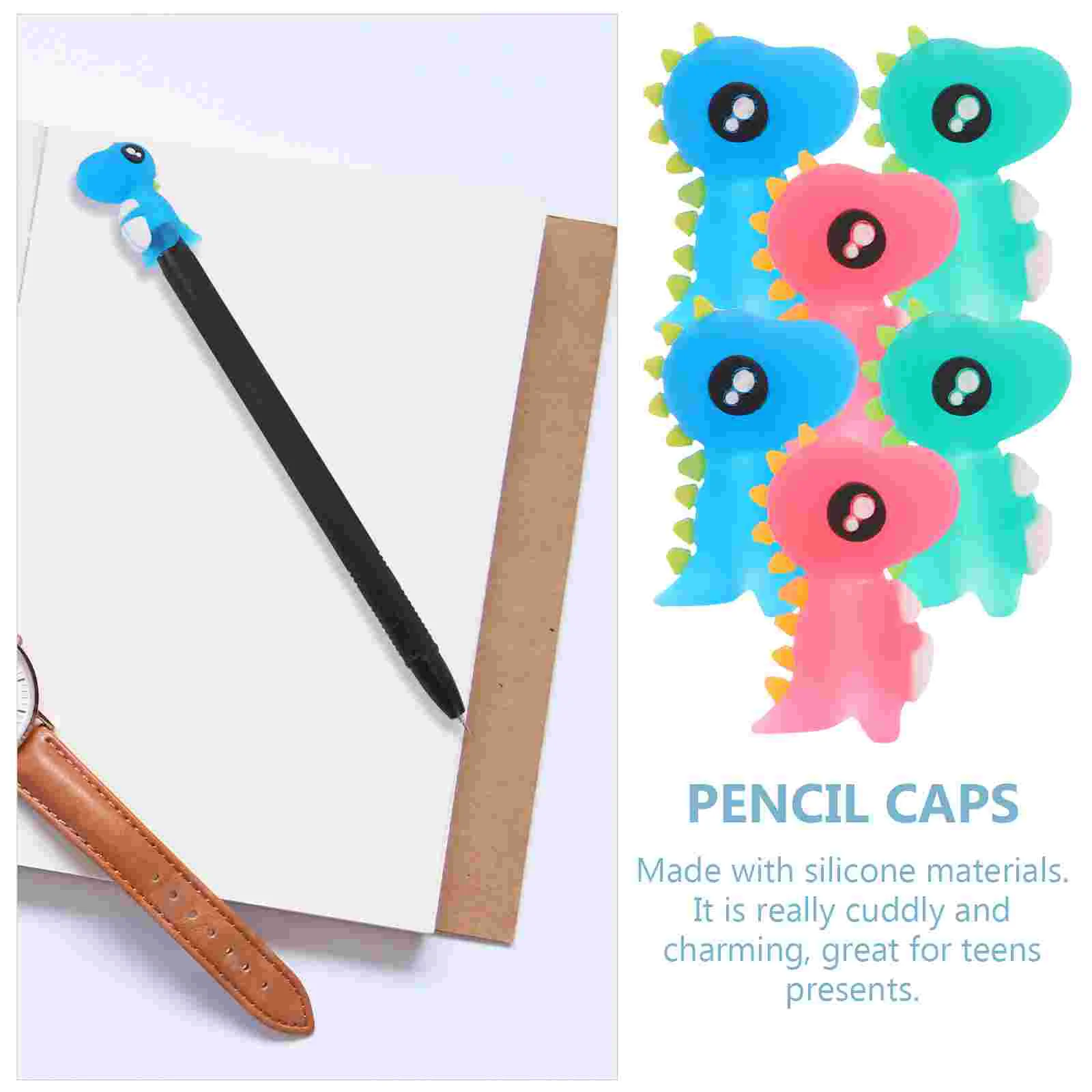 Mini Cartoon Pen Extender, Lápis Top Erasers, 3D Topper Caps, Tops Decors, Adorável, Prêmio, 12 Pcs