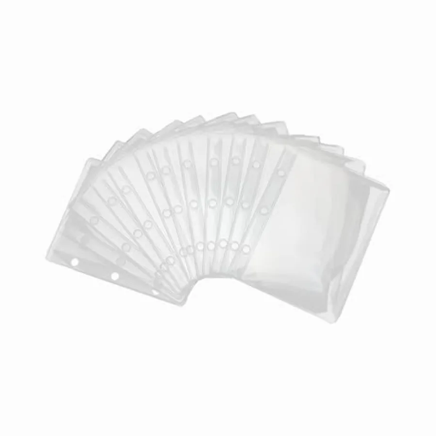 

Большие мини-карманы для переплета, 12 шт., пакеты для переплета из ПВХ, вкладыши, 3 отверстия, верхние открытые бюджетные конверты, прозрачные пакеты для переплета для P