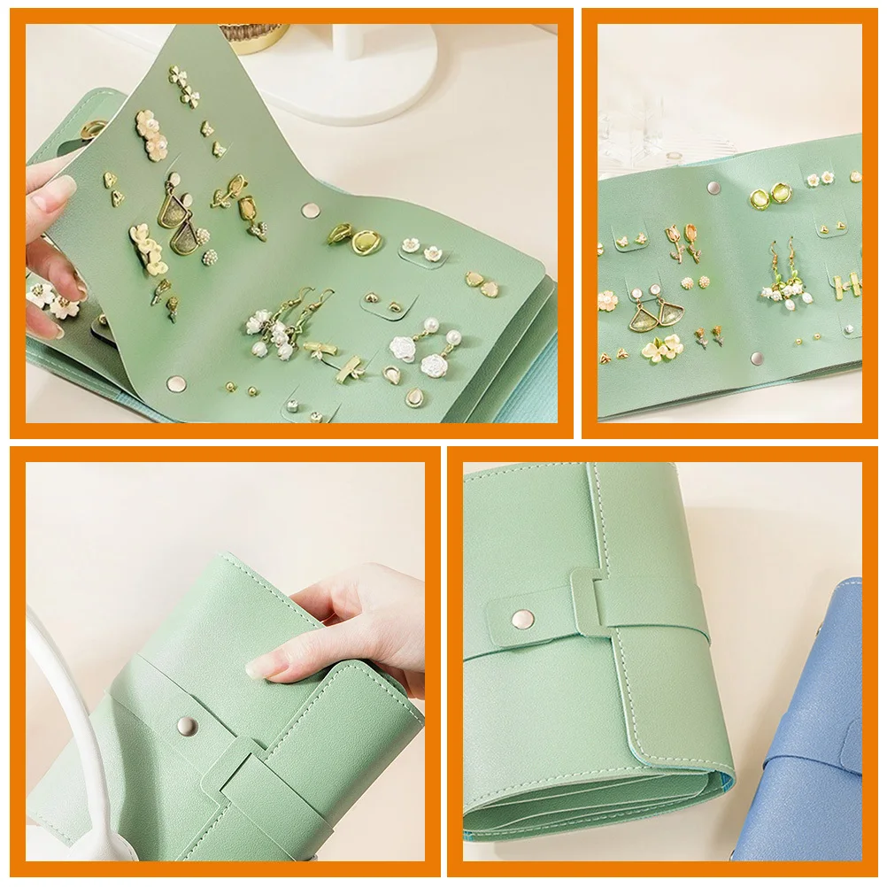 

Ear Ring Storage Bag Compact Travel Earring Organizer Holder For Studs Hoop Jewelry Case Book Small Earring Holder