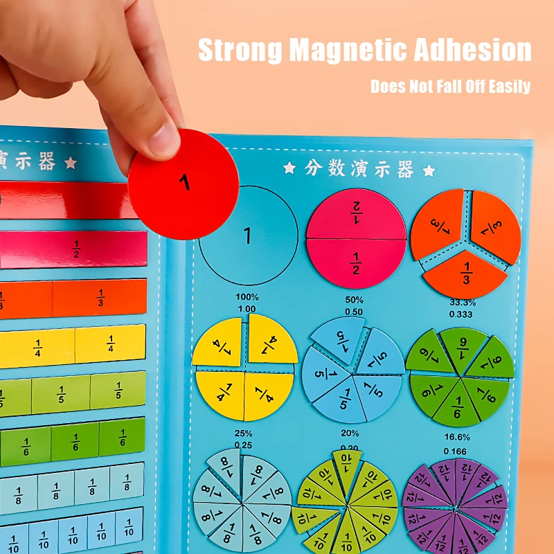 Magnetic Fraction Puzzles for Math Mastery Montessori Enlightenment with Fun Arithmetic Teaching Aid Cognitive Educational Toys