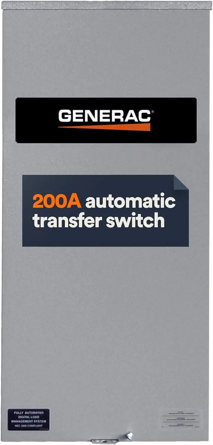 

Generac RXSW200A3 200 Amp Single Phase Generator Automatic Transfer Switch Service Entrance Rated NEMA 3R Outdoor Rated