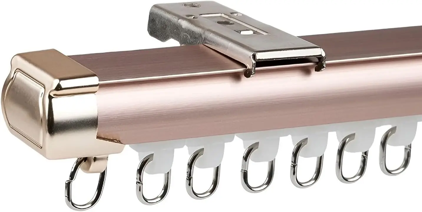 Para montaje en pared/techo, sistema versátil completo para colgar cortinas con accesorios para una fácil instalación y una func