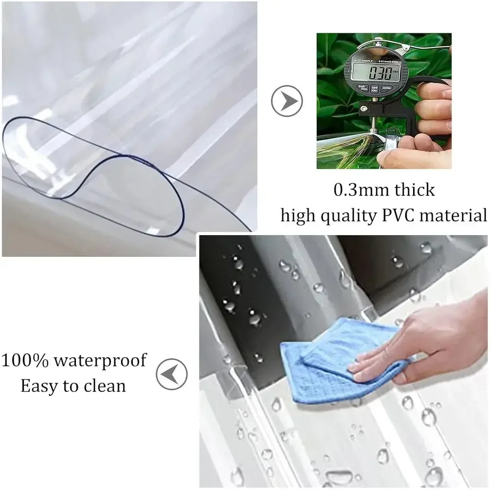 Outdoor Clear Tarp Curtain,Transparent Waterproo Tarpaulin Side Panels,With Zippered Do,Pvc Rain Curtains,Tarp Cover Sheet,or Pe