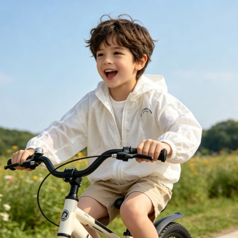 Girls Coat 2026 Summer New Childrens Wear Korean Style Boys and Girls Fashion Ultra-thin Breathable Sunscreen Casual Simple