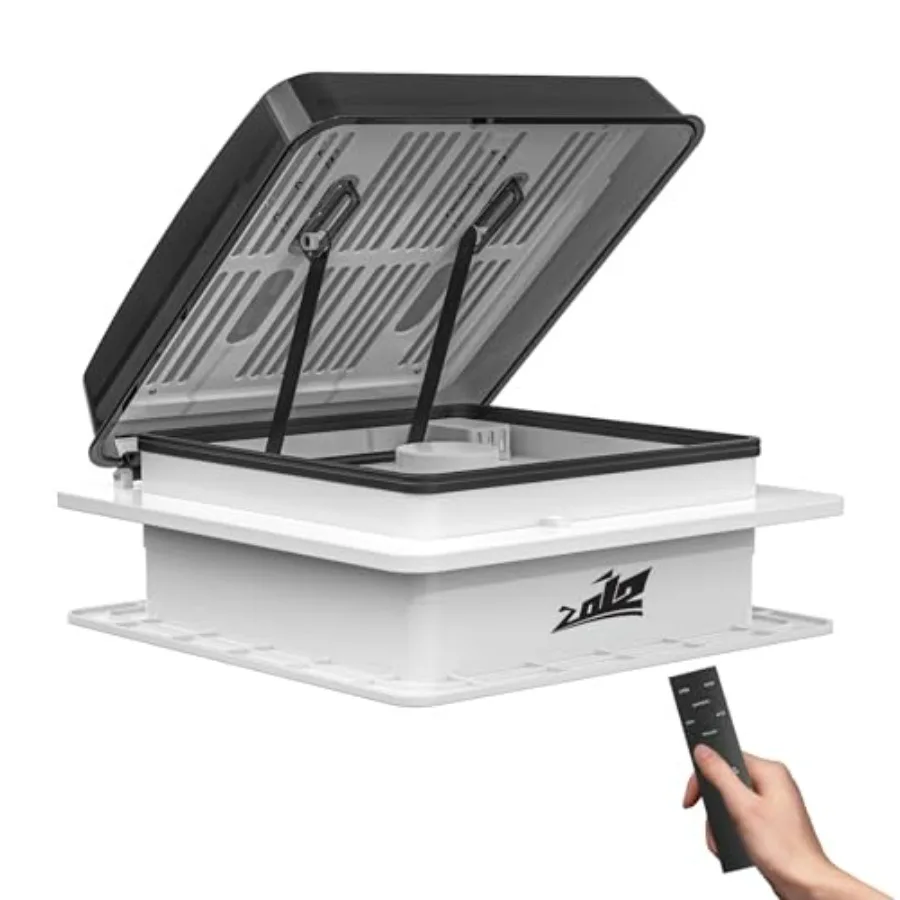 

14-дюймовый бесшумный вентилятор для крыши автодома с пультом ДУ, 12В, реверсивный, для кемпера, автодома, прицепа, с функцией очистки воздуха, управление через приложение