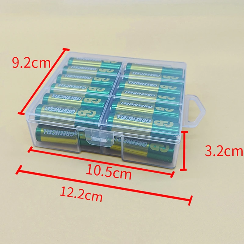 Transparent Battery Storage Box For 18650 Batteries Plastic Organizer With Hardware Accessories And Clear Divider With Cover,