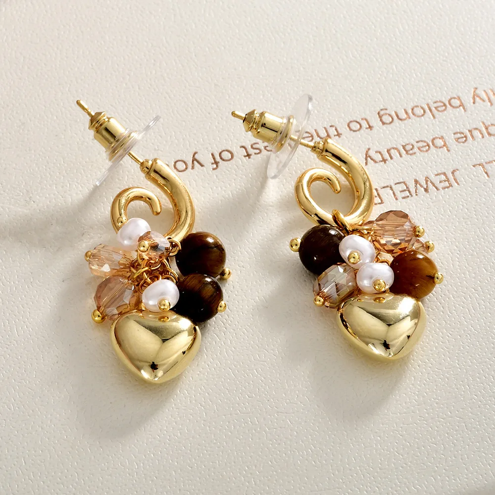 

Vintage Heart Cute Elegant Delicate Earrings for Women Fashion Jewelry Trendy Party Gifts Personality Accessories