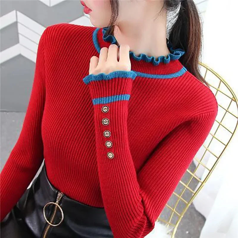 2023 Autumn Winter Women Sweater Turtleneck Loose Pullover Knit Soft Jumpers Casual Office Sweaters Knitted Female Pull Femme