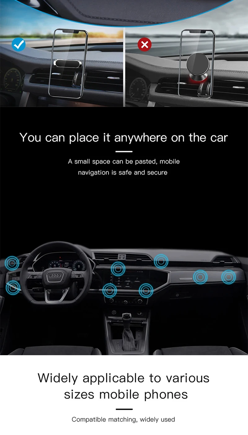 Magnetischer Handyhalter Ständer Magnetische Autohalterung für iPhone 12 Pro Max Samsung Xiaomi Huawei – Detail 8