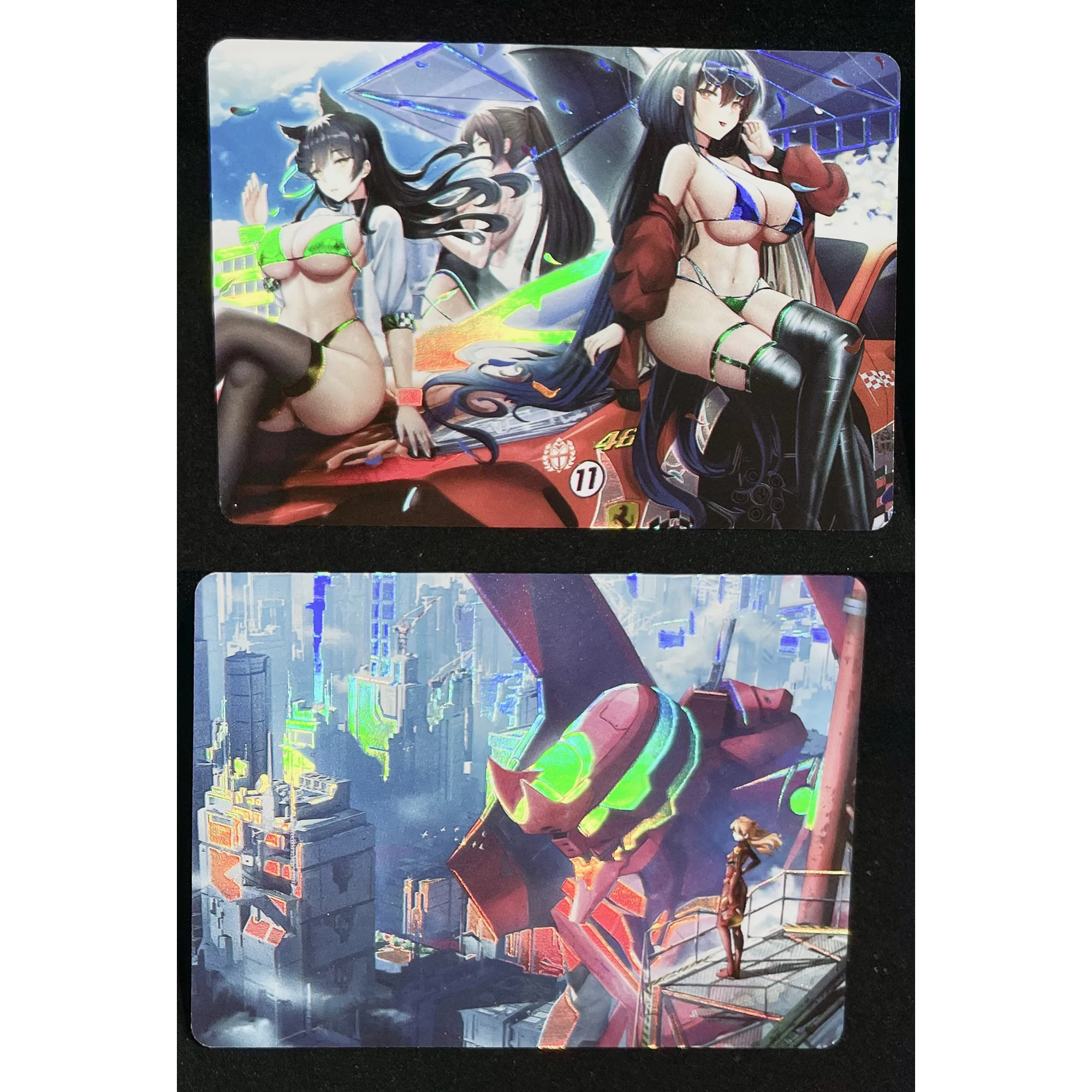 

4 Models Anime Girls Flash Cards ACG Azur Lane IJN Taiho IJN Atago Asuka Gift Toys Anime Game Collection Cards