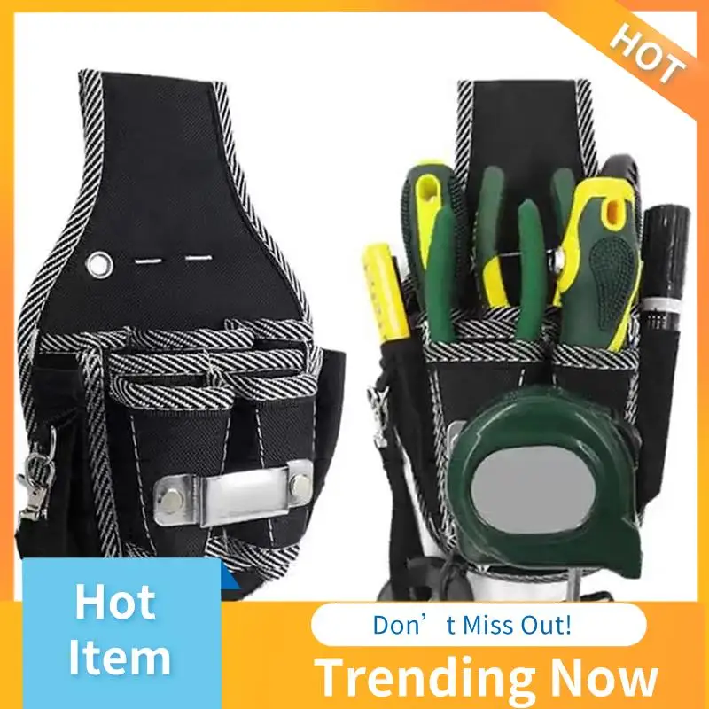 

Холщовая сумка для инструментов, сменная столярная поясная сумка, маленькая черная ткань Оксфорд, сумка для электрика, аппаратная поясная сумка для инструментов, поясная сумка