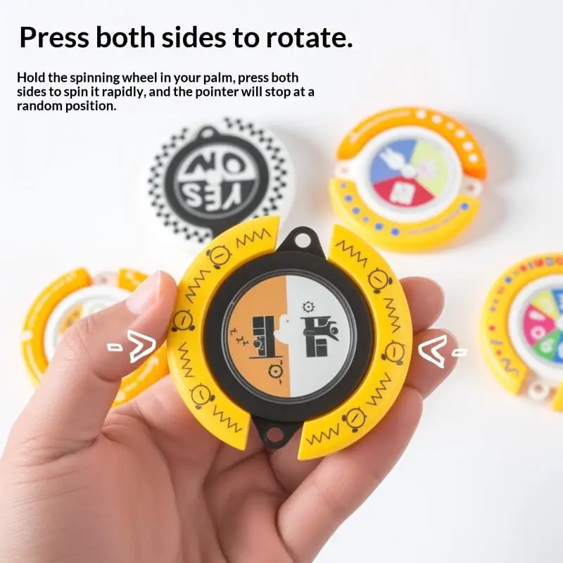 Lucky Spin Wheel Keychain Rotating Decision Toy Portable Anti-Anxiety Desktop Decor Relax Choice Making Adult Present