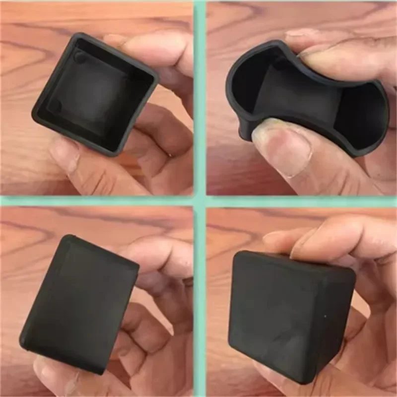 4-16Pcs Non-Slip Chair Leg Caps Rubber Square Floor Table Foot Cover Socks Pipe Plugs Furniture Leveling Feet Floor Protectors