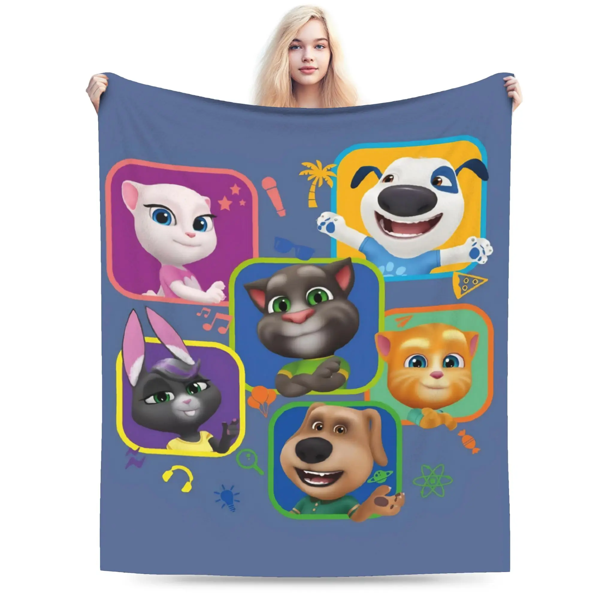 T-Talking T-Tom And F-Friends Blanket Super Soft Warm  Throw Blankets for Bed 50x60 Inch Multiple Sizes Rug Piece