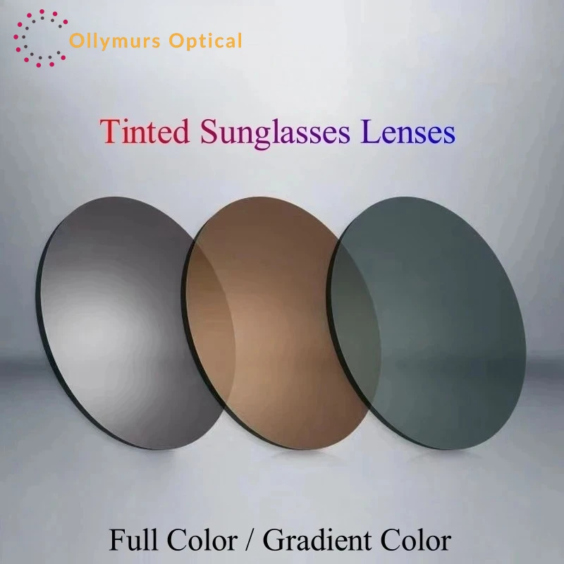 

OLLYMURS Tinted Non-polarized Prescription Sunglasses 1.56/1.61/1.67 Customi Aspherical Gradient CR39 Resin Driving Lens 1 Pair